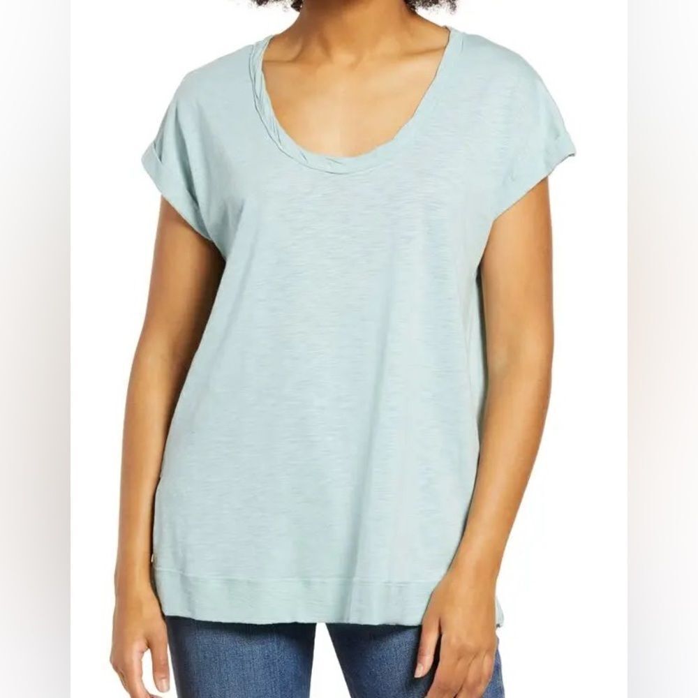 La La Land Creative Co. Women’s Sage Cap Sleeve Twist Neck Cotton Top Size: S